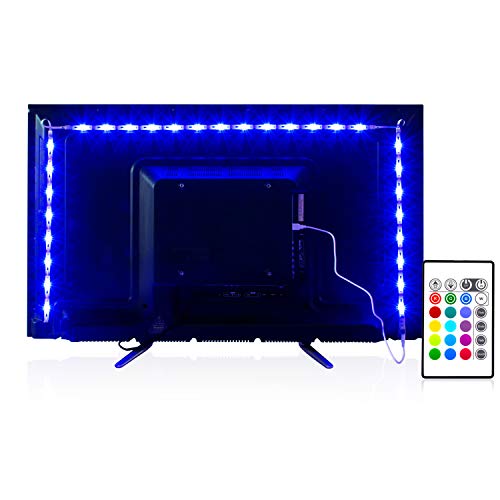 PANGTON VILLA Led Strip Lights 8.2ft for 40-60in TV, USB LED TV Backlight Kit with Remote - 16 Color 5050 Leds Bias Lighting for HDTV