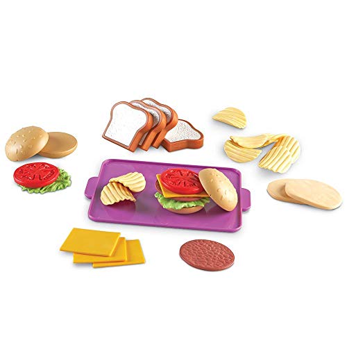 Learning Resources New Sprouts Super Sandwich Set - 29 Pieces, Ages 18+ months Pretend Play Toys, Play Food Set, Toddler Outdoor Toys, Pretend Picnic, Toddler Kitchen Play Toys