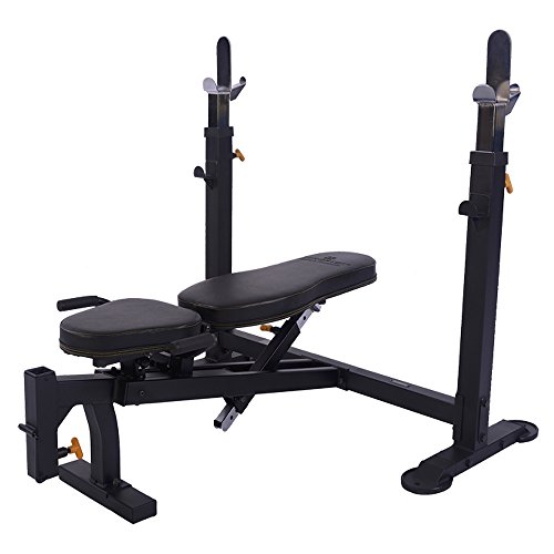PowerTec Fitness WB-OB16 Olympic Bench Black Adjustable Weight Benches, Black