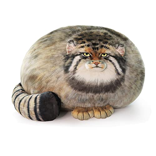 Cat Plush Body Pillow, Pallas Cat Stuffed Animal, Steppe Cat Cute Plushies for Girls, Soft Plush Pillow, Kitten Plush Throw Pillow Doll Big Plush Toy Decoration Doll Gift for Kids Boys