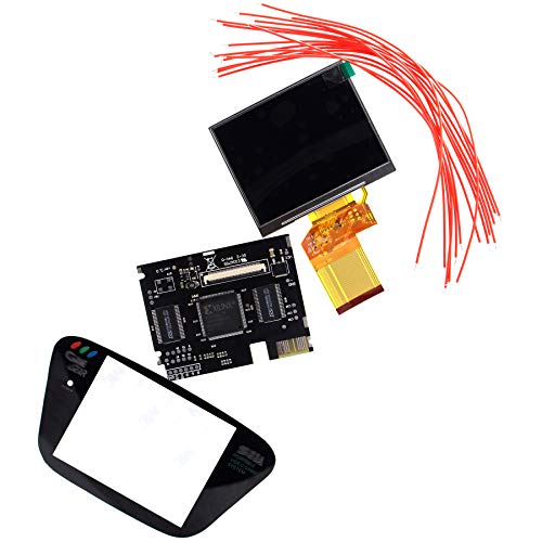 Deal4GO LED Backlight LCD Screen Upgrade Mod Board kit with 3.5' TFT LCD LQ035NC111 + Glass Screen Lens + Jumper Wires Replacement for Sega Game Gear
