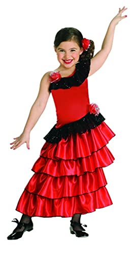 Child's Red and Black Spanish Princess Costume, Large