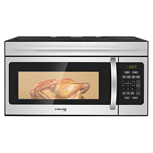 30 Inch Over-the-Range Microwave Oven, GASLAND Chef OTR1603S Over The Stove Microwave Oven with 1.6 Cu. Ft. Capacity, 1000 Watts, 300 CFM in Stainless Steel, 13' Glass Turntable, 120V, Easy Clean