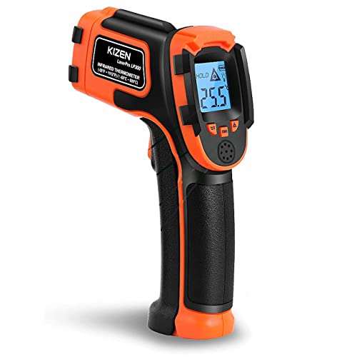 KIZEN Infrared Thermometer Gun (LaserPro LP300) - Handheld Heat Temperature Gun for Cooking, Pizza Oven, Grill & Engine - Laser Surface Temp Reader -58F to 1112F - NOT for Humans, digital