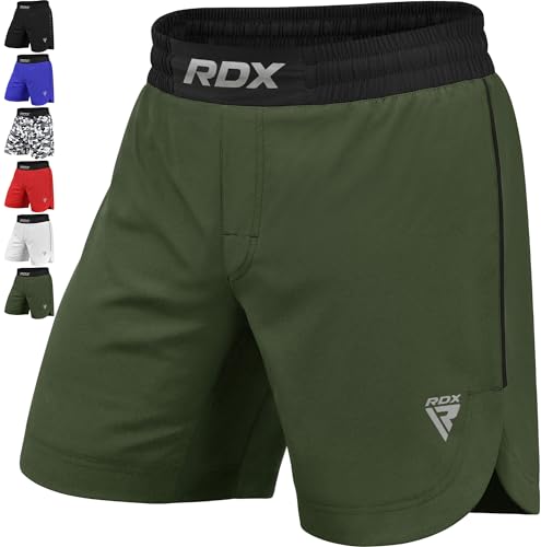 RDX MMA Shorts for Training & Kickboxing – Fighting Shorts for Martial Arts, Cage Fight, Muay Thai, BJJ, Boxing, Grappling Army Green