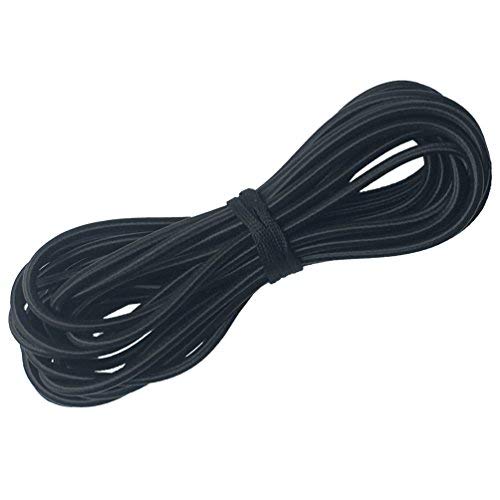 1/4' x 25' Elastic Bungee Cord Kayak Stretch String Rope Black Shock Cords