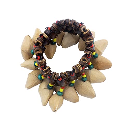 summina Nuts Shell Bracelet, African Tribal Style Nut Handbell, Drum Conga Percussion Accessories