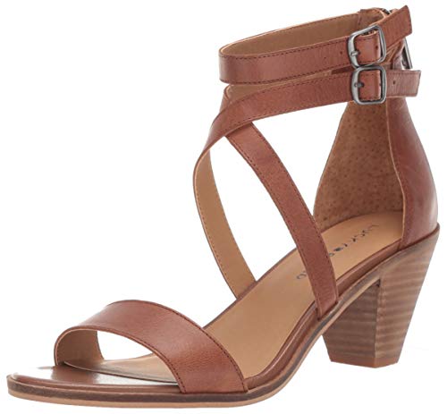 Lucky Brand Women's RESSIA Heeled Sandal, Toffee, 8
