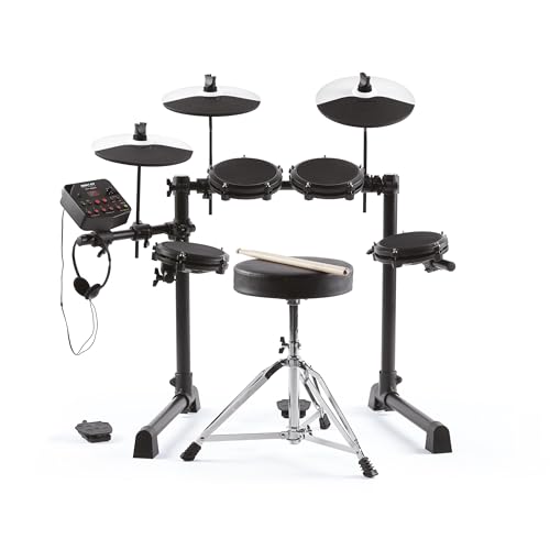 Alesis Drums Debut Kit – Kids Drum Set With 4 Quiet Mesh Electric Drum Pads, 120 Sounds, Drum Stool, Drum Sticks, Headphones and 100 Melodics Lessons