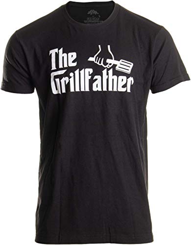 Ann Arbor T-shirt Co. The Grillfather | Funny Dad Grandpa Grilling BBQ Meat Humor T-Shirt Joke for Men - (Adult, XL) Black