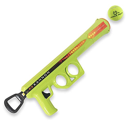 Hyper Pet K9 Kannon Dog Ball Thrower Launcher for Dogs (Small to Medium Breeds Up To 60 Pounds), Includes One Hyper Pet 2.5 Inch Tennis Ball