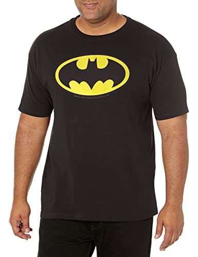 DC Comics Men's Batman Basic Logo T-Shirt, Black, Large