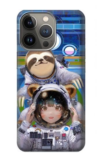 R3915 Raccoon Girl Baby Sloth Astronaut Suit Case Cover for iPhone 14 Pro