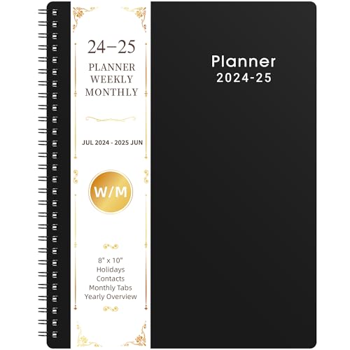 2024-2025 Planner - Weekly and Monthly Planner 2024-2025, Jul 2024 - Jun 2025, 8'' x 10'', 2024-2025 Calendar with Twin-wire Binding, Flexible Cover