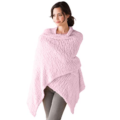 DEMDACO Giving Shawl Women's One Size Soft Knit Nylon Wrap in Gift Box, Pink
