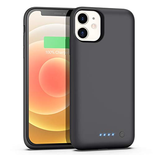 Feob Battery Case for iPhone 12mini [5.4 inch], 5800mAh Portable Charging Case Extended Battery Pack for iPhone 12mini -Black