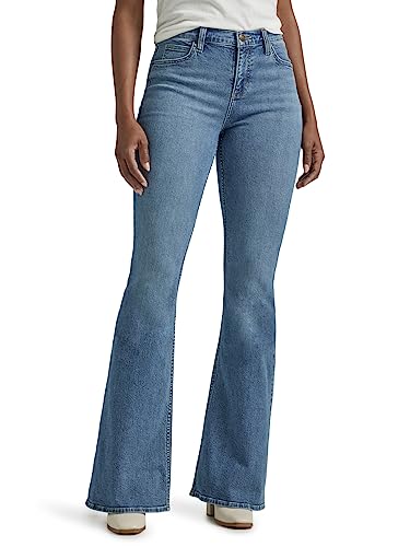 Lee Women's Legendary Mid Rise Flare Jean, Elevated Retro, 10 Short