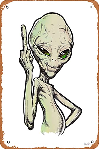 NIUMOWANG Metal Sign - Paul The Alien Tin Poster 12 X 8 Inches
