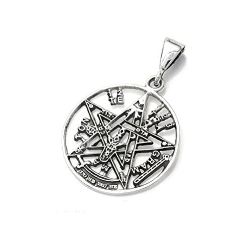 Silvershake Tetragrammaton Pentagram 925 Sterling Silver Filigree Pendant