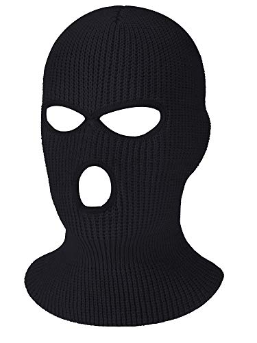 SATINIOR 2-Hole Knitted Full Face Cover Ski Neck Gaiter, Winter Balaclava Warm Knit Beanie for Outdoor Sports