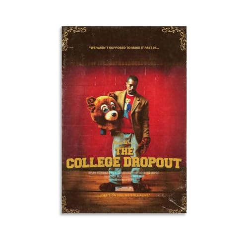Kanye Poster West The College Dropout Rapper Canvas Art Poster And Wall Art Hanging Decor for Modern Family Corridor Posters 12x18inch(30x45cm)