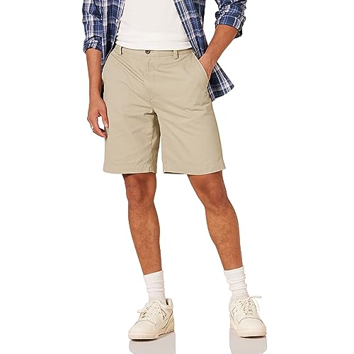 Amazon Essentials Men's Classic-Fit 9' Short, Khaki Brown, 33