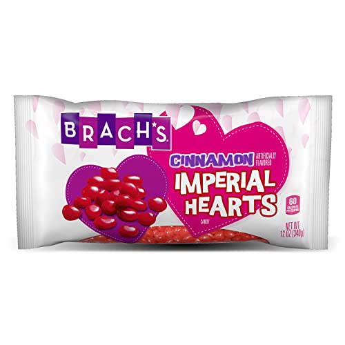 Brach's Cinnamon Imperial Valentine’s Day Hearts Hard Candy | Cinnamon Heart Candy | Old Fashioned Candy | Cinnamon Candy Hearts For Baking, 12 Oz Bag