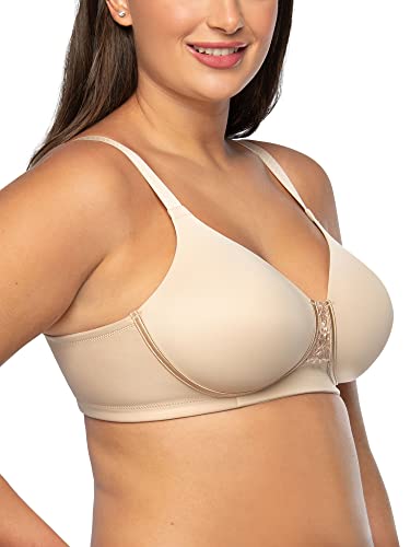 Vanity Fair Womens Full Figure Beauty Back Smoothing Bra, 4-way Stretch Fabric, Lightly Lined Cups Up To H Bra, Wirefree - Beige, 38C US