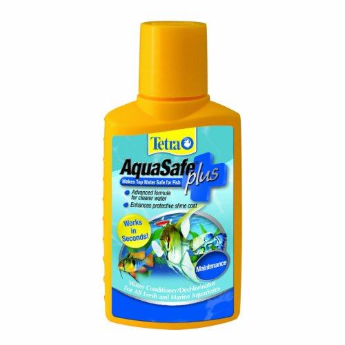 Tetra Fish Tank Water Conditioner and Dechlorinator, Aquasafe Plus, Fresh Water and Marine Aquariums 33.8-Ounce