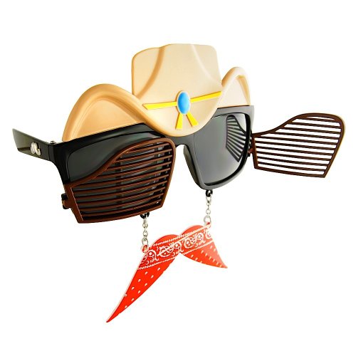 Sun-Staches Western Cowboy Sunglasses | Open and Close Shutters | One Size Fits Most