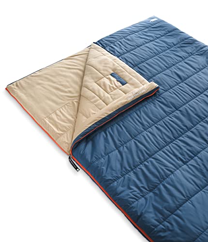 THE NORTH FACE Wawona Bed Double 20F / -7C Insulated Camping Sleeping Bag for Two People, Shady Blue, Long