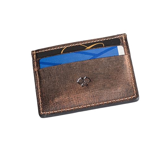 Men’s Slim Wallet | Made in USA | Minimalist Front Pocket Wallet | Full Grain Leather | Crazy Horse Brown