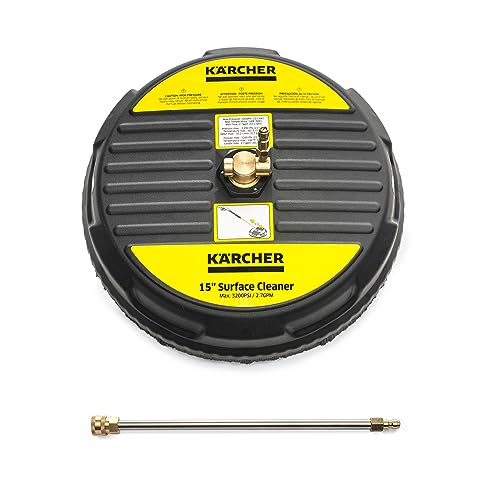 Kärcher - 3200 PSI Universal Surface Cleaner Attachment for Pressure Washers - 15' and 1/4 Quick Connect - 2 Spinning Nozzles and Extension Wand