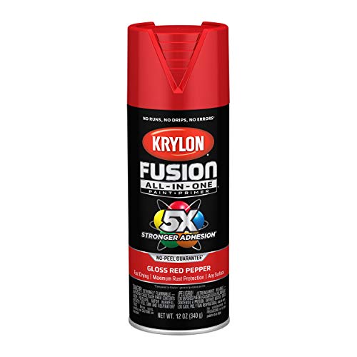 Krylon K02720007 Fusion All-In-One Spray Paint for Indoor/Outdoor Use, Gloss Red Pepper 12 Ounce (Pack of 1)