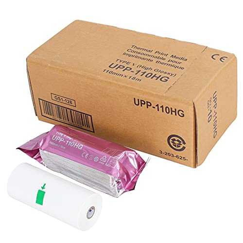 UPP-110HG High Gloss Ultrasound Paper Film/Media 10 rolls/bx,Replacement for Sony Upp-110HG,110 mm x 18m