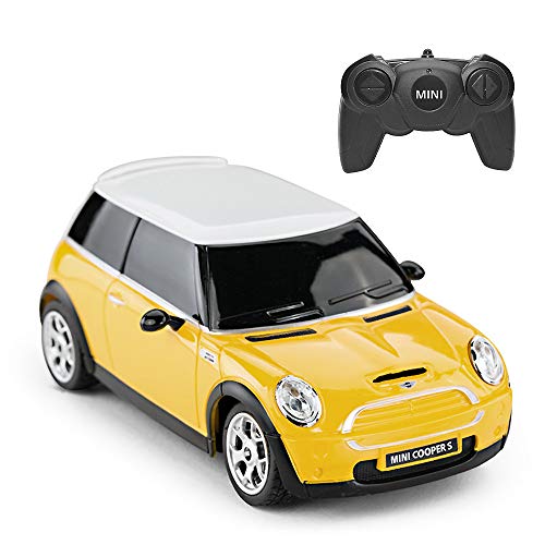 RASTAR Mini Cooper Model, 1:24 RC Cars Toy Mini Cooper Remote Control Car RC Mini Cooper Car Toy for Kids, Yellow