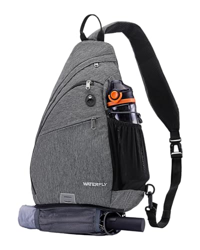 WATERFLY Sling Bag Crossbody Backpack: Over Shoulder Daypack Casual Cross Chest Side Pack