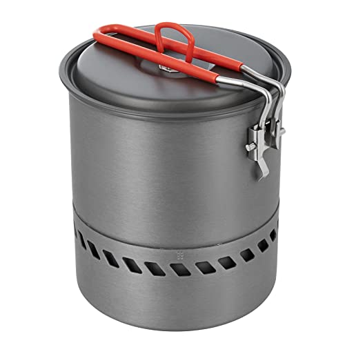 Bulin Camping Cooking Pot Heat Exchanger Outdoor Camp Pot 1.5 Liter Lightweight Backpacking Hiking Pot - Outstanding Boil Times & Save Fuel