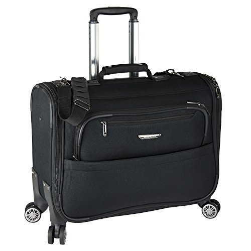 Traveler's Choice Carry-On Softside 8-Wheeled Spinner Garment Bag Luggage, Black, 21-Inch