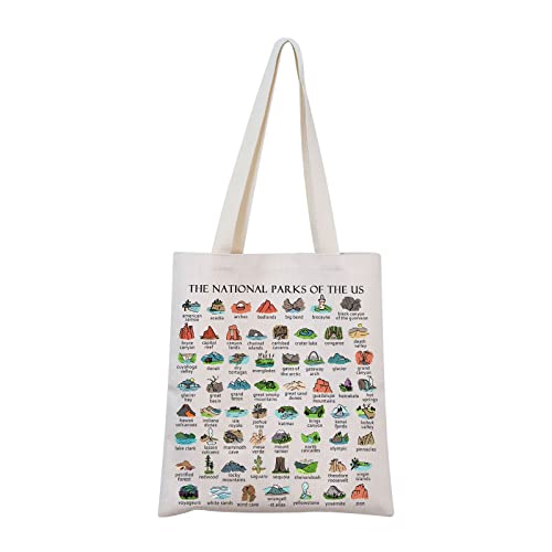 MNIGIU National Parks Tote Bag US National Parks Camper Gift National Parks Hiking Lover Gift (US National Parks Tote)