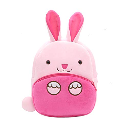 NICE CHOICE Cute Toddler Backpack Toddler Bag Plush Animal Cartoon Mini Travel Bag for Baby Girl Boy 2-6 Years(Rabbit)