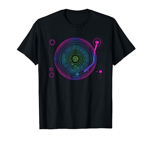 Space DJ Design - Solar System Turntable EDM T-Shirt