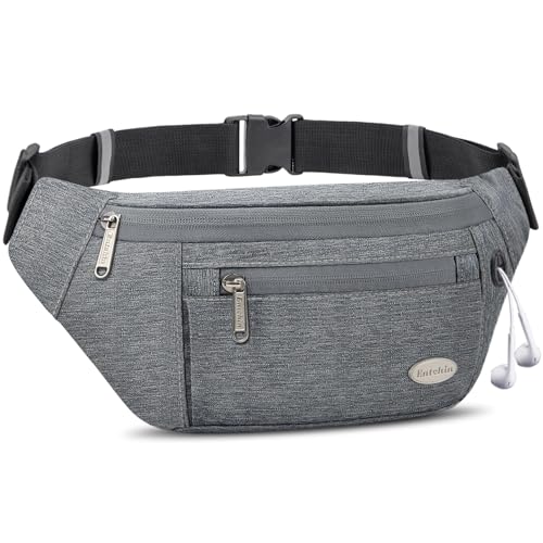 Entchin Fanny Pack for Women Men, Large Capacity Crossbody Waist Bags for Hiking Running Travel Cycling Fits Any Phones