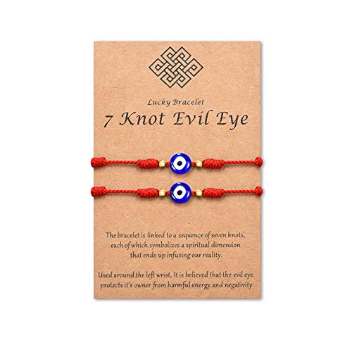 Tarsus 7 Knots Kabbalah Red String Bracelet Protection Evil Eye Bracelets for Women Men