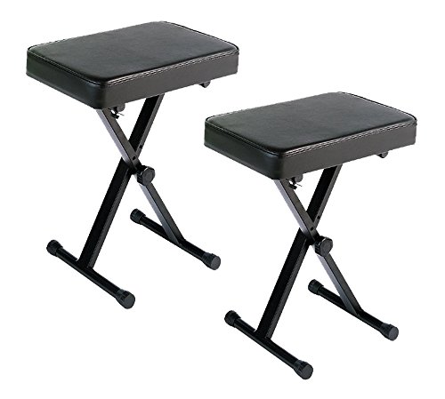 Yamaha OEM PKBB1 Adjustable Padded Keyboard X-Style Bench, Black, 19.5 inches