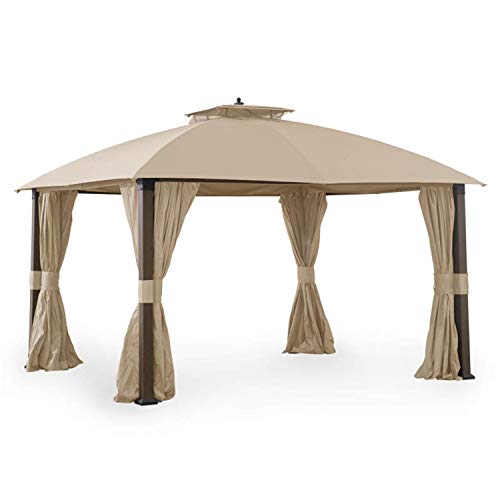 Garden Winds Replacement Canopy Top Cover for Broyhill Sunjoy Eagle Brooke Ashford Asheville Gazebo - 350 - Beige - Will FIT These Models ONLY: A101007600, A101007603, A101007604