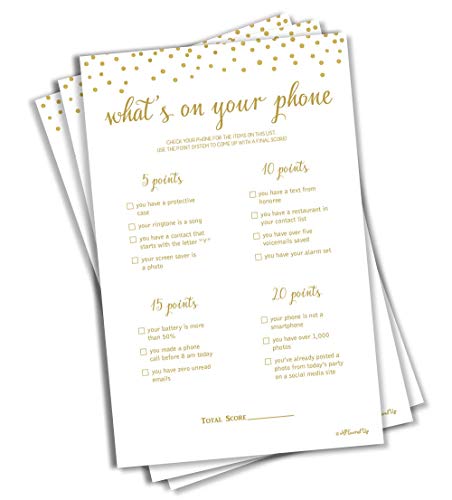 What's On Your Phone Game - Gold Confetti (50-sheets)