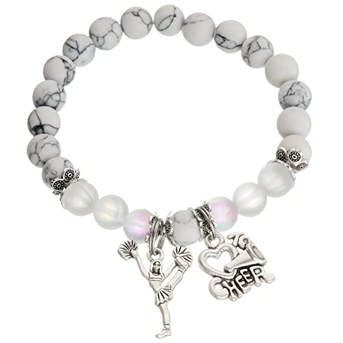 HUTIMY Cheer Bracelet Beads Bracelets Gifts Ideas for Cheer Team Jewelry Little Girls Cheerleading Bracelet