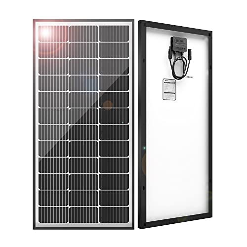 JJN 9BB Solar Panels 12V 100 Watt Monocrystalline Solar Panel High Efficiency Solar Module PV Charge for RV Battery Boat Caravan and Other Off Grid System(Random Color)