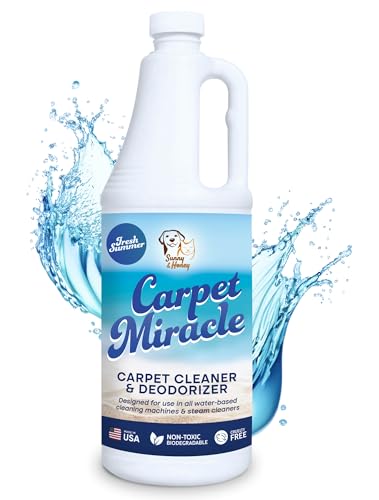 Carpet Miracle - Carpet Cleaner Shampoo Solution for Machine Use, Deep Stain Remover and Odor Deodorizing Formula, Use On Rug Car Upholstery and Carpets (Fresh Summer Scent, 32FL OZ)